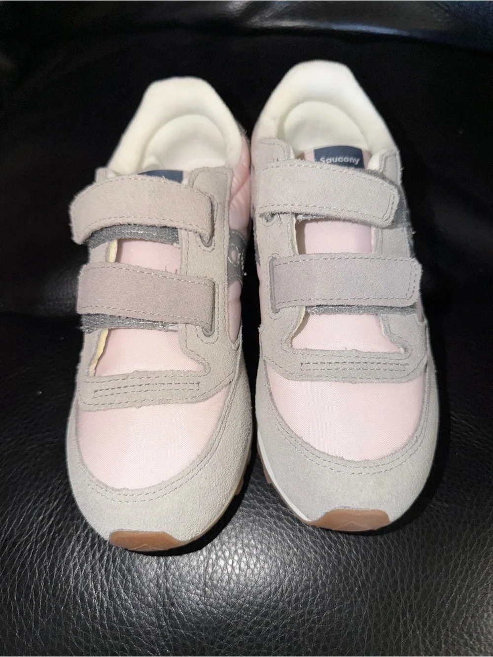 Saucony Jazz Kids' Pink & Gray Velcro Sneakers
